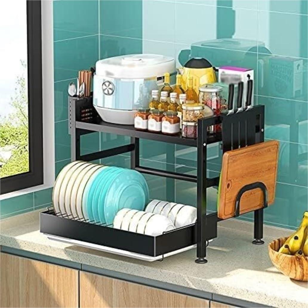 EVXOIJM EVXOIJM Microwave Stand Microwave Oven Rack Microwave Rack 2 Tier Microwave Oven Rack Carbon Steel Microwave Stand Spice Organizer Shelf Kitchen Storage Rack Microwave Shelf Microwave Stand Shelf