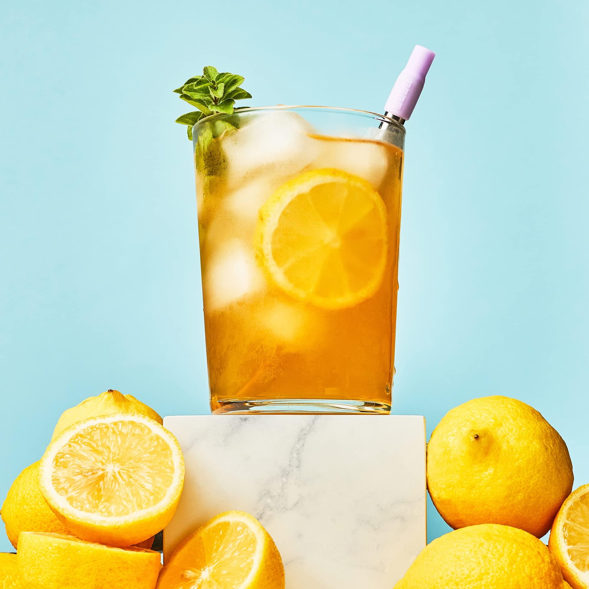 ZOKU ZOKU Reusable Metal Straw with Case for Travel, Purple - Collapsible Stainless Steel Drinking Straw with Silicone Tip and Cleaner Brush, Ideal for Key Chains, Pockets, Purses