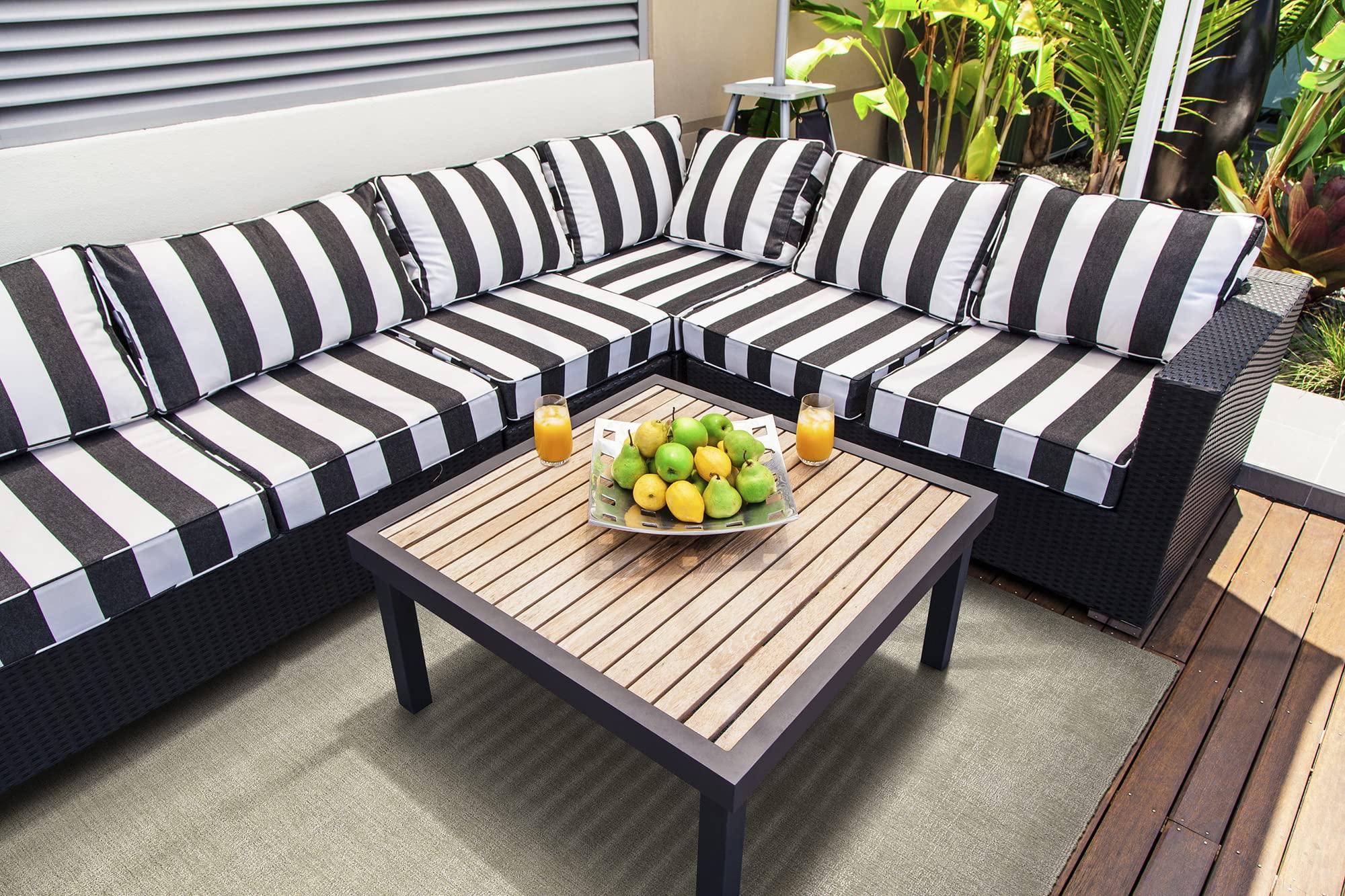 Kaleen Kaleen Rugs Lauderdale Collection LDD01-68 Graphite 8' x 10' Indoor/Outdoor, Handmade Rug