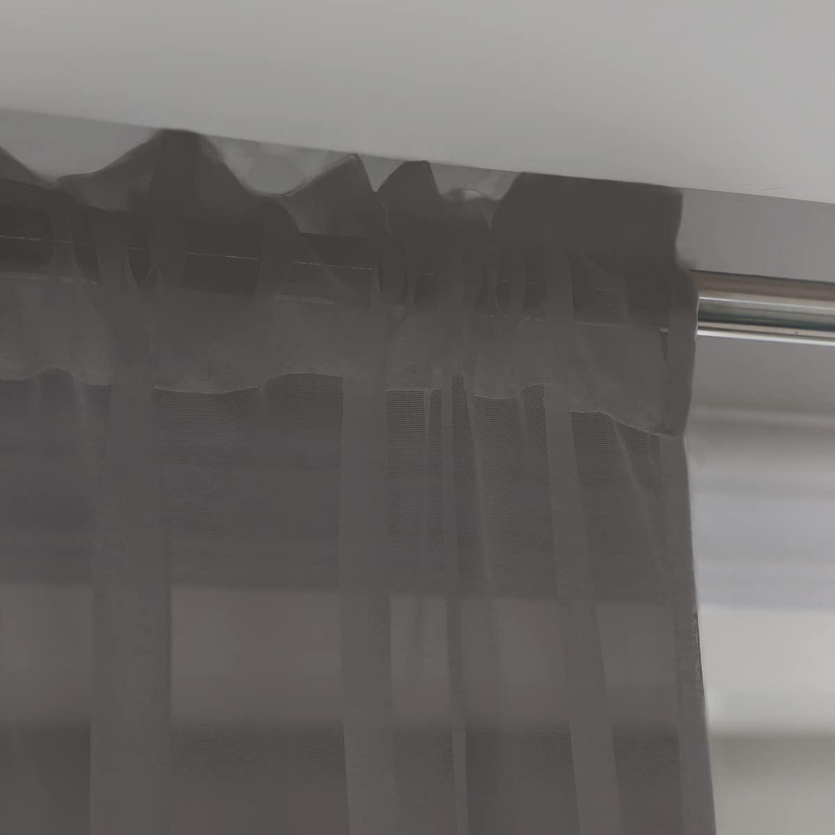 L&TEC Window Dark Grey Sheer Curtains 60 Inches Width 145 Inches Long 2 Panels Sheer Curtains Clear Curtains Basic Rod Pocket Panel for Home Living Room Bedroom Kids Room Yard Patio Parlor Sliding