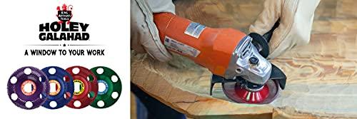 King Arthur's Tools King Arthur's Tools Original and Patented Round Coarse Blue Holey Galahad Tungsten Carbide Disc for Woodworking, Shaping, and Smoothing - Fits most Standard 4 1/2", 115-125mm Angle Grinders #47851 RCB