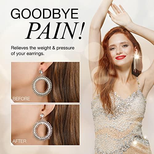 BlingGuard BlingGuard BlingDots Earring Support & Stabilizer - 90 Dots/45 Pairs - Drooping Earring Disc Ear Lobe Back Support, Lifts Large & Heavy Earrings
