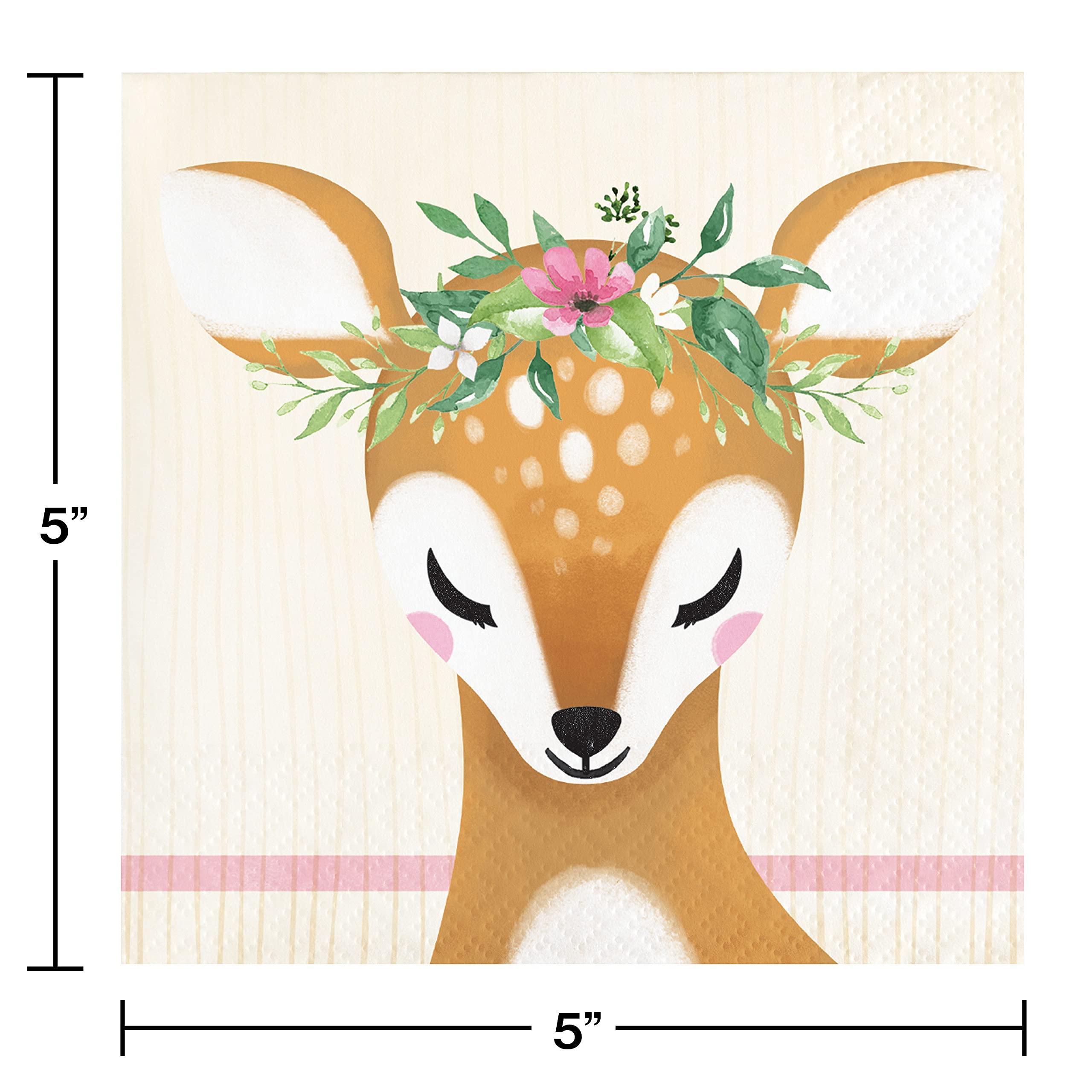 Trendware Trendware Little Deer Birthday Beverage Napkins, 48 Count