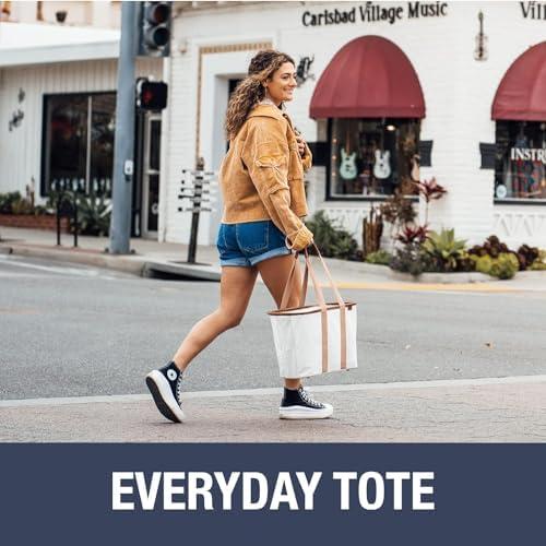 CleverMade CleverMade Collapsible LUXE Tote, Heather Gray/Black - 30L (8 Gal) Structured Tote Bag with Handles and Reinforced Bottom - Reusable Grocery Bag, Shopping Bag, Utility Tote Bag