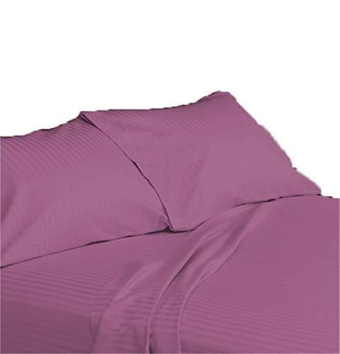 Scala Bedding Scala Bedding 100% Egyptian Cotton 800 TC 30 Inch Deep Pocket Sheet Set - Cal King Magenta Stripe