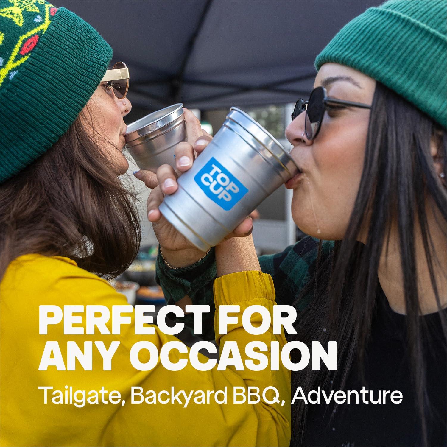 Top Cup Top Cup by Ball 20 Ounce, 30 Count, Reusable Aluminum Party Cups | Cold-Holding, Recyclable, Made in USA