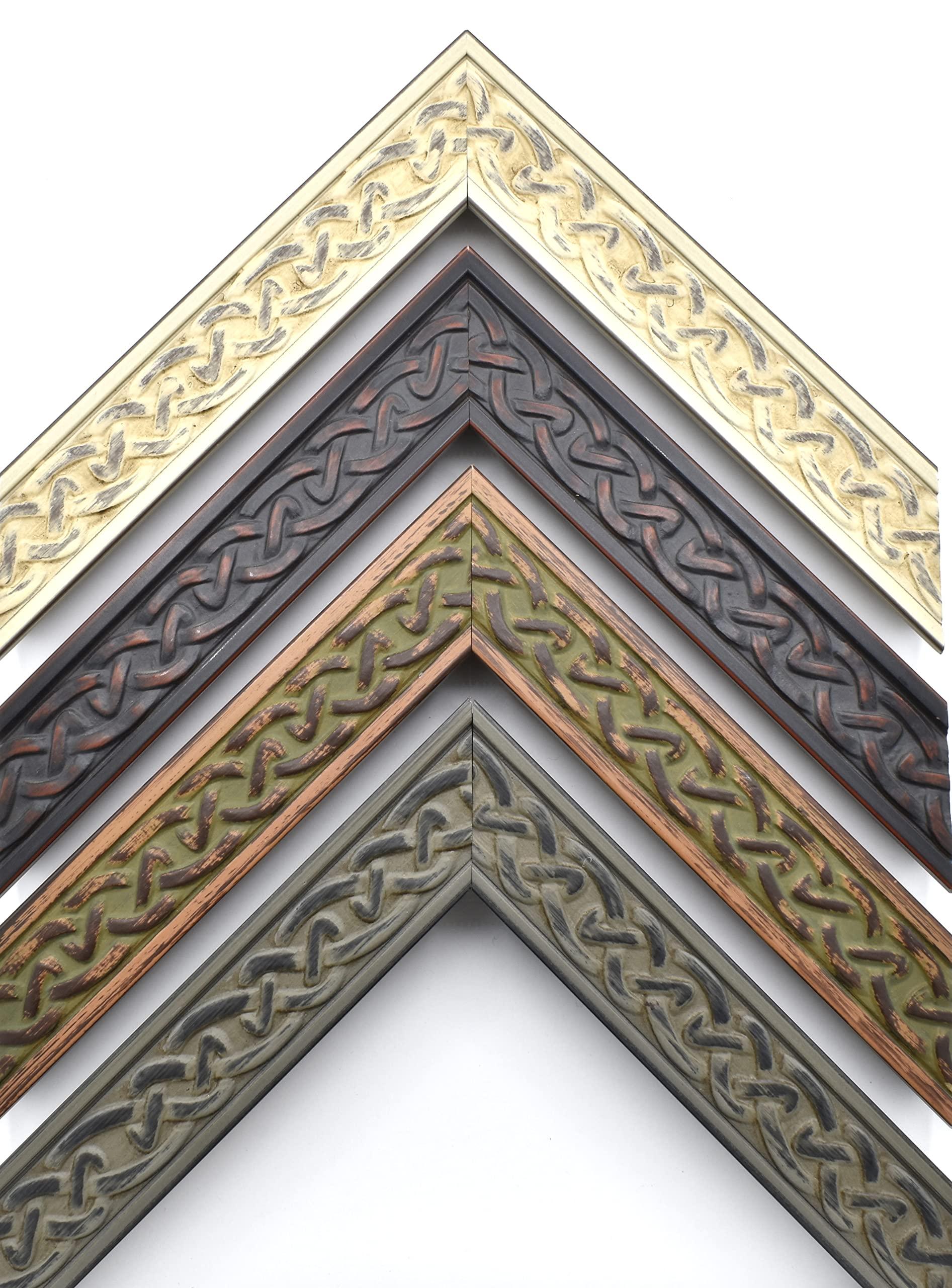 The Modern Wall Framing Co. Rustic Celtic Picture Frame, Handcrafted Irish Inspired Custom Frames For Wall Art Posters, Personalized Photo Frame, Solid Wood Frame With Premium Acrylic Cover (10 x 20, White)