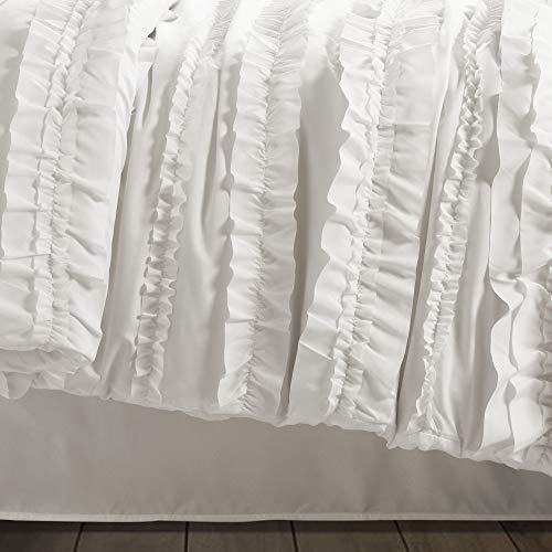 Lush Decor Lush Decor Belle 4 Piece Ruffled Shabby Chic White Comforter Set with Bed Skirt and 2 Pillow Shams - Queen Comforter Set