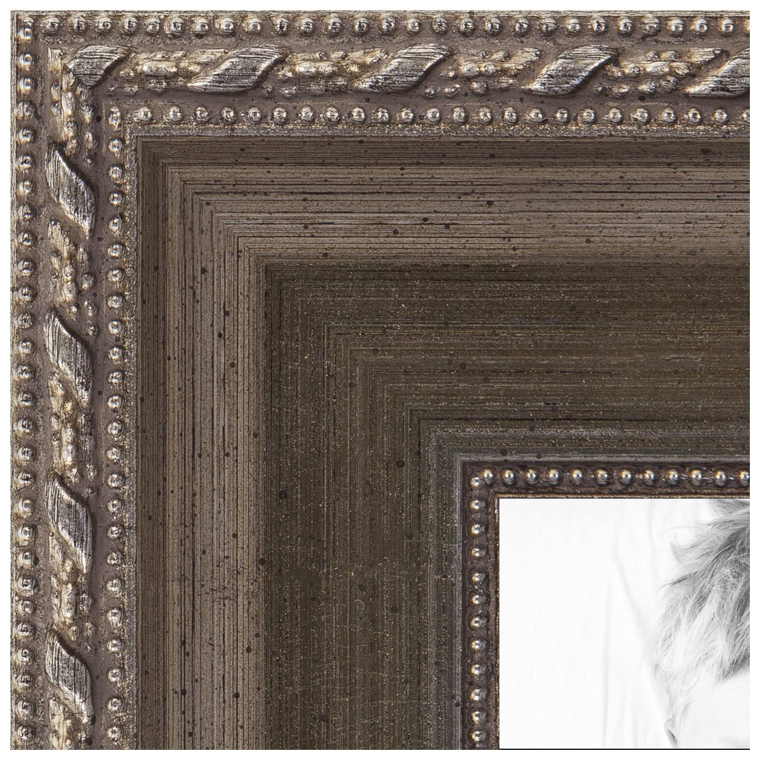 DMNSDD Double Sided Makeup Mirror with Lights and Magnification, 8 inch Brass Bathroom Wall-mounted LED Vanity Mirror, 360 Swivel Extendable Mirror,Rose gold,10X