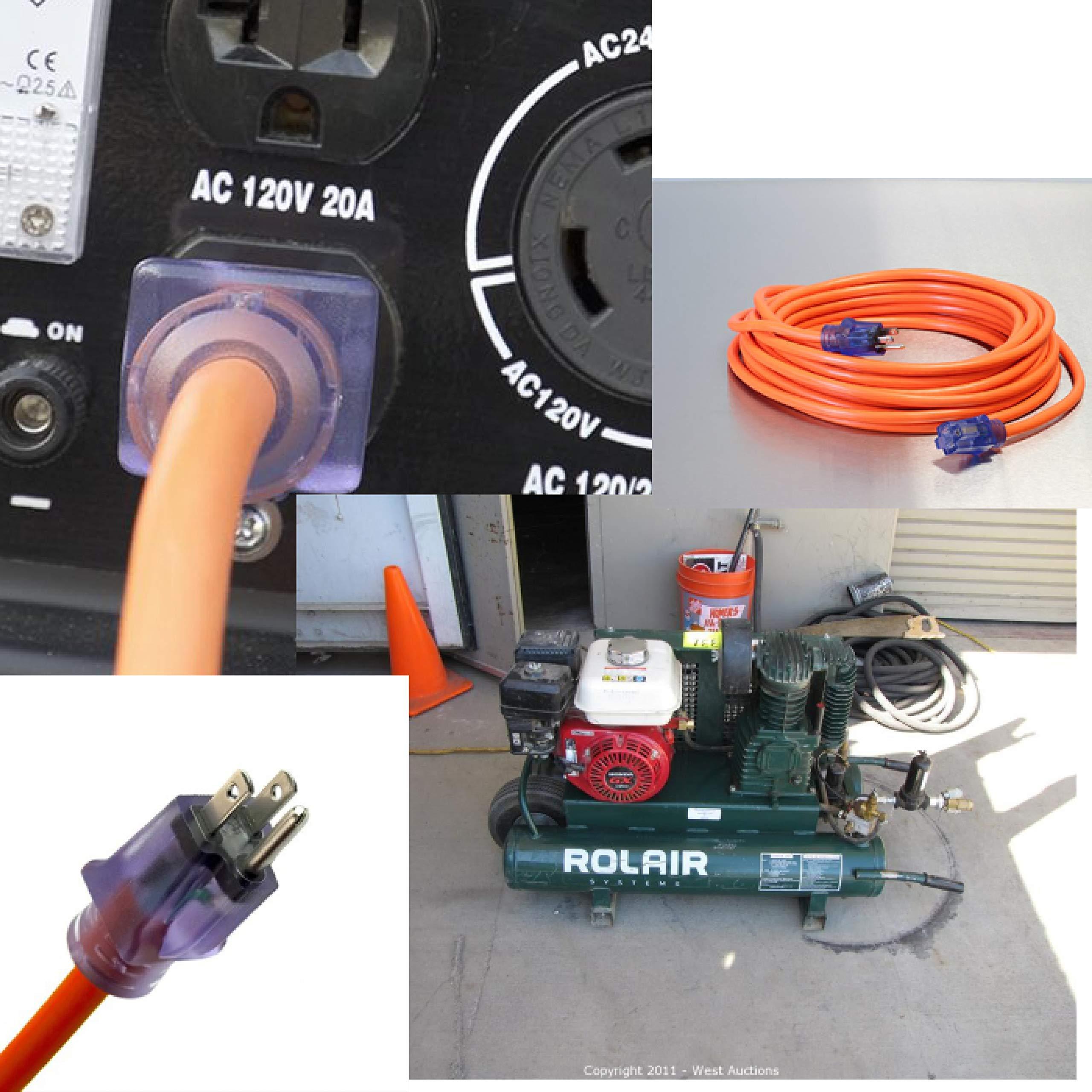 pizety pizety Extension Cord 100 ft 10 Gauge Heavy Duty Indoor Outdoor Outlet Power Extension Cord 10/3 plug 100 ft 125 volt 1875 watt 15 amp UL Listed 100 feet 10 gauge extension cord with Lighted Ends