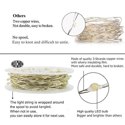 RUICHEN RUICHEN Dimmable Purple Fairy Lights Plug in, Super Long 165 Ft 500 LED Twinkle String Lights with Remote, Waterproof Silver Wire Lights for Christmas Halloween Party Bedroom Patio Garden