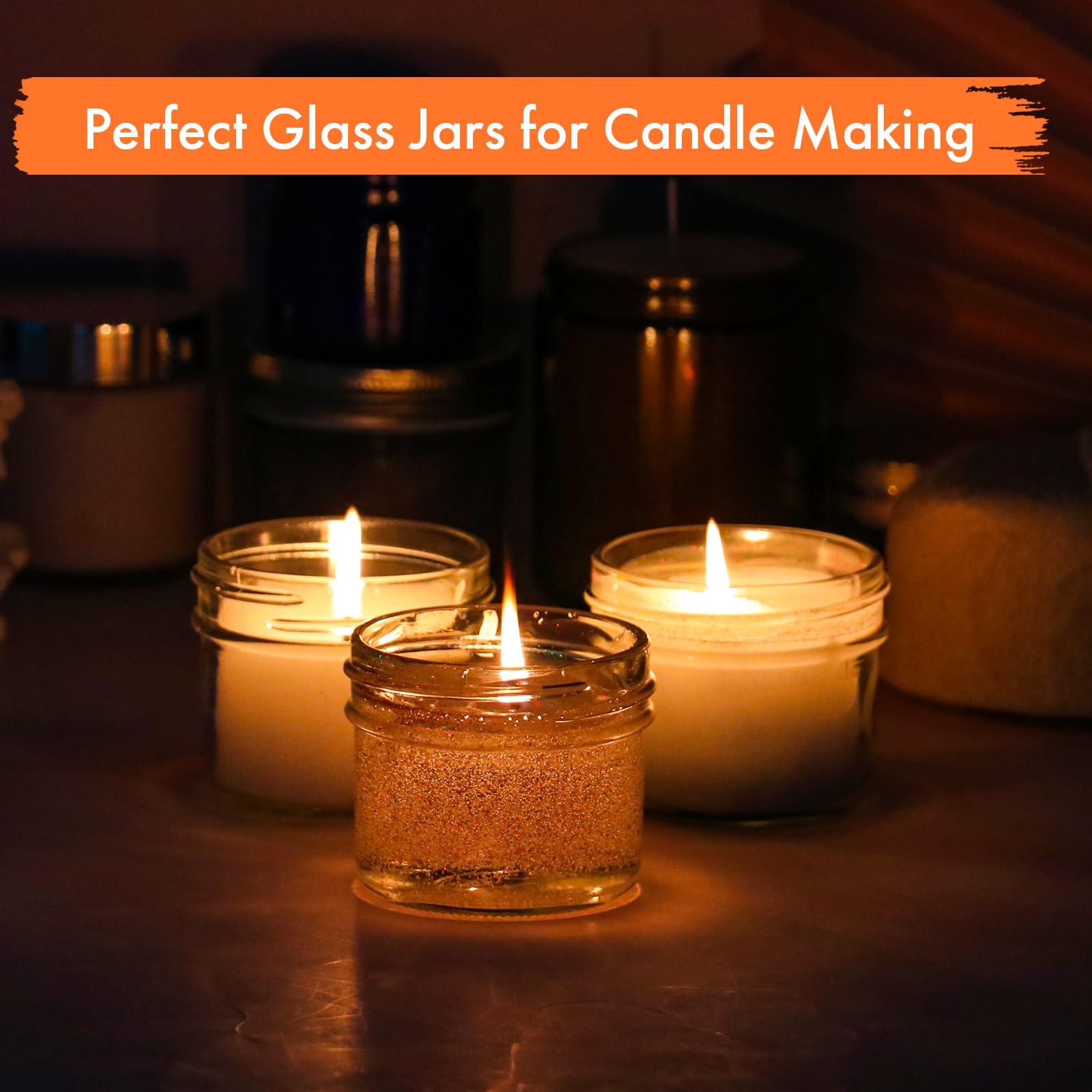 Jaisie.W Jaisie.W 4 oz Mason Jars with Lids 40Pack, Glass Small Mason Jars 4 oz- Mini Mason Jars with Lids&Stickers for Food Storage, Candle Making, Pantry Organizers and Storage (Gold Lids)