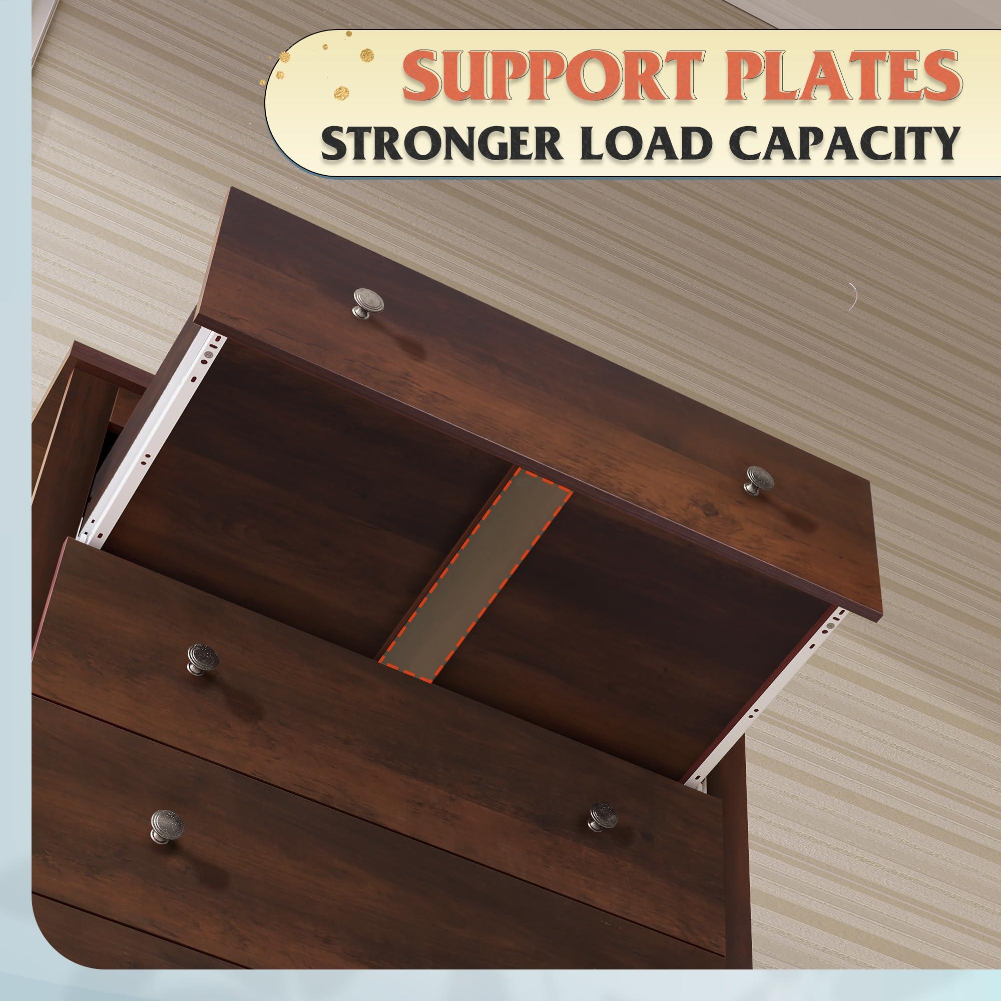 WLIVE WLIVE Wood Dresser with 5 Drawer, Cabinets Dressers Wood Dresser Cabinet, Organizer Drawers for Bedroom, Living, Hallway, Measuring 15.7\" W*31.4\" D*45.3\" H, Brown