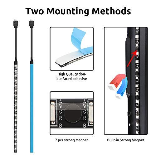 Speclux Speclux PC RGB Strip - 3pcs 5050 Magnetic PC LED Strip, Computer Case LED Light Strips for M/B with 12v 4pin RGB Header Compatible with Asus Aura Asrock RGB Led Gigabyte RGB Fusion MSI Mystic Light