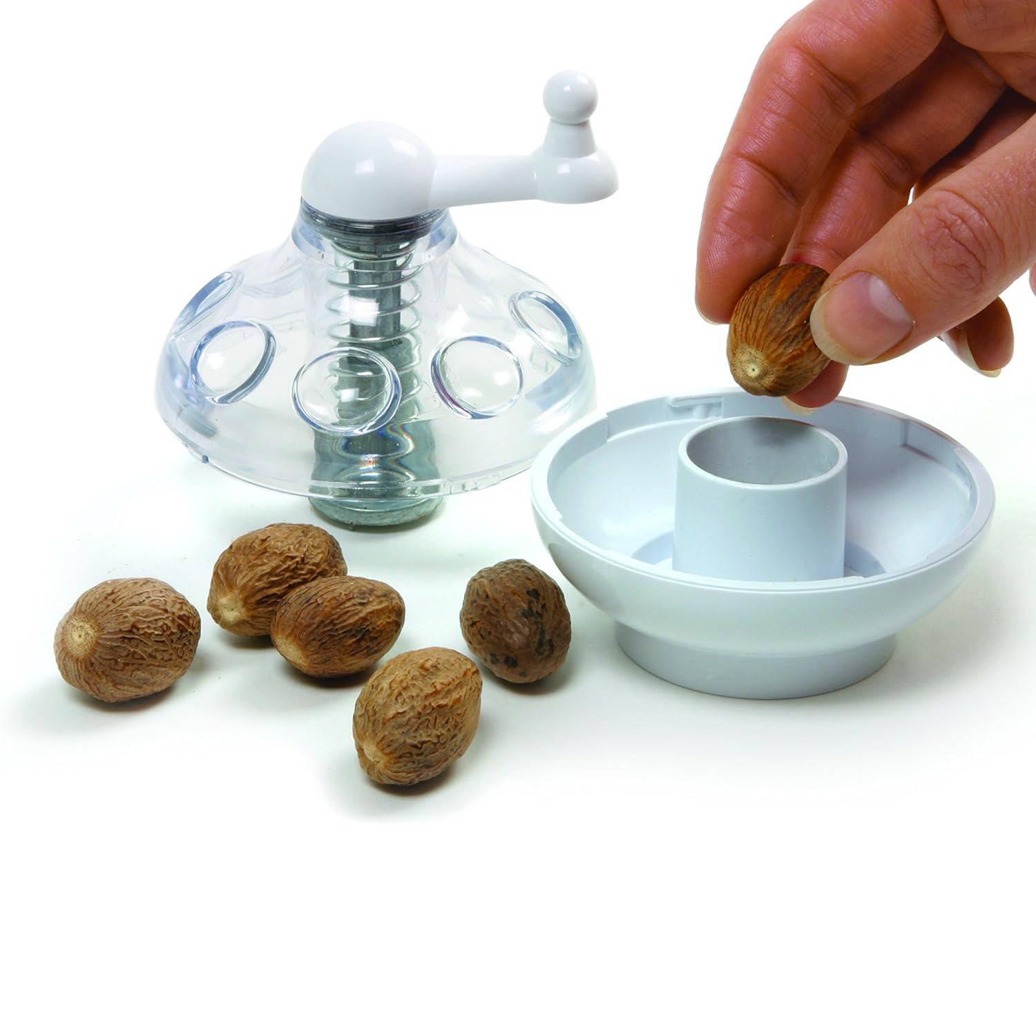 Norpro Norpro Nut and Hard Spice Grinder for Nutmeg Ginger Rock Salt and Peppercorn White 3.5" x 3" x 3"