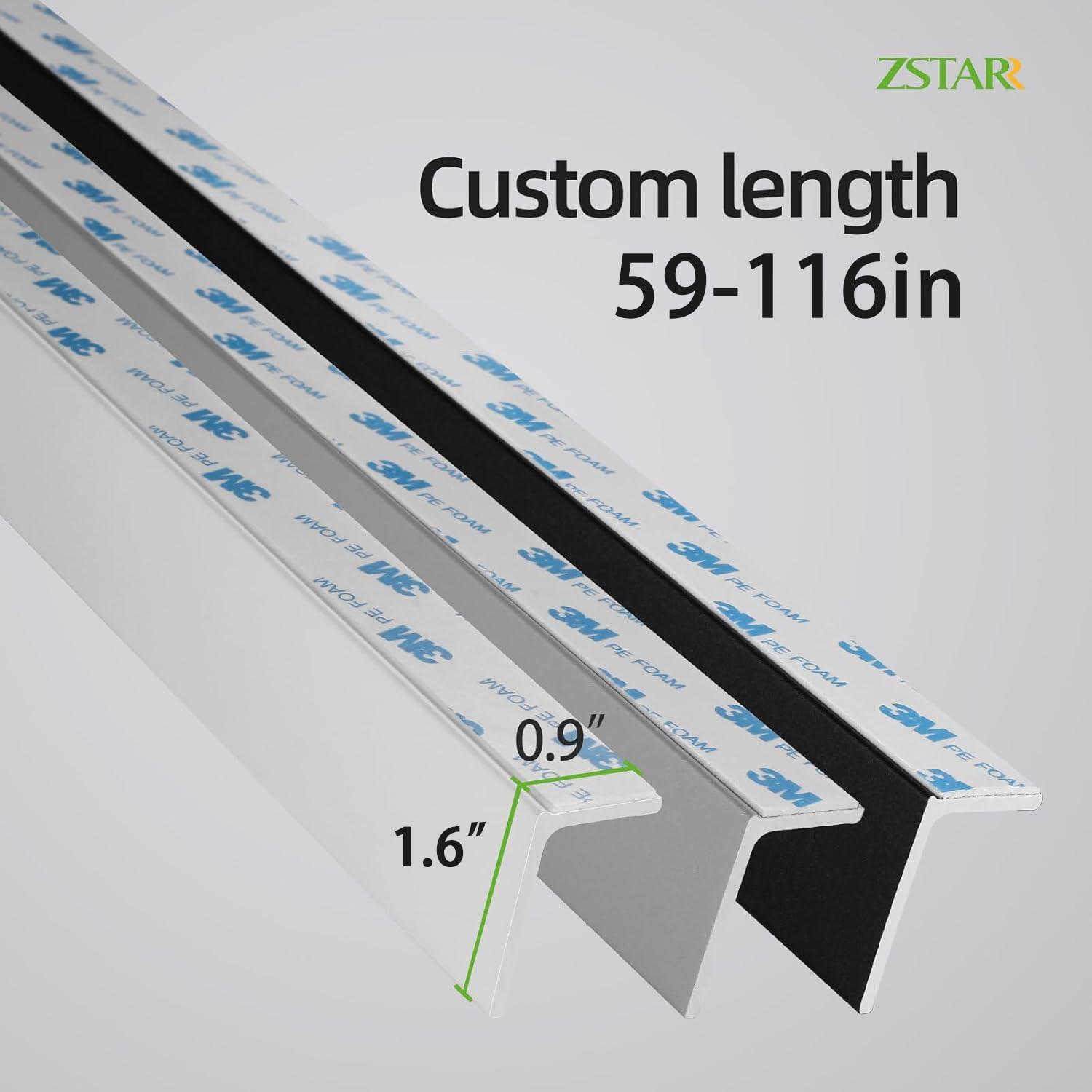 ZSTARR ZSTARR Blackout Light Blockers Side Tracks Custom PVC Light Blockers for Window Shades and Blinds Side Tracks for Blackout Shades Light Blocking Strips for Bedroom 2pcs