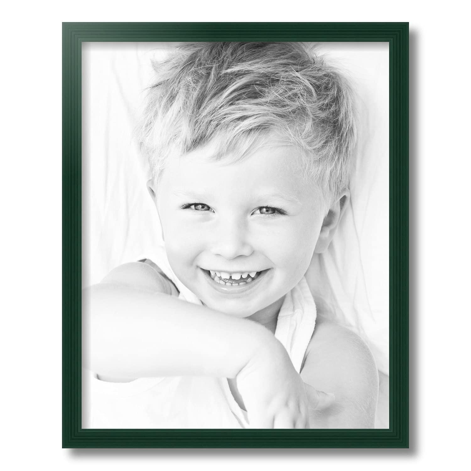 ArtToFrames ArtToFrames 16x20 Inch Green Picture Frame, 3 - Pack, This 1.00 inch Custom Wood Poster Frame is Green, Comes with Economy Acrylic (Frame_Pack_3_0066-60823-YGRN-16x20)