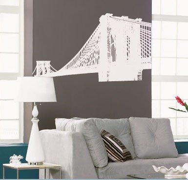 Stickerbrand Vinyl Wall Art Decal Sticker Brooklyn Bridge NYC 66in Tall X 114in Wide #149-66x114