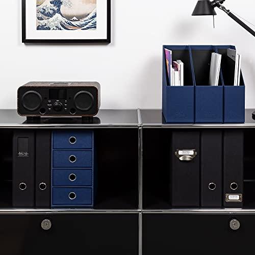 Rssler Papier Rssler SOHO 115mm A4 Magazine Box with Handle and Index Holder - Navy Blue
