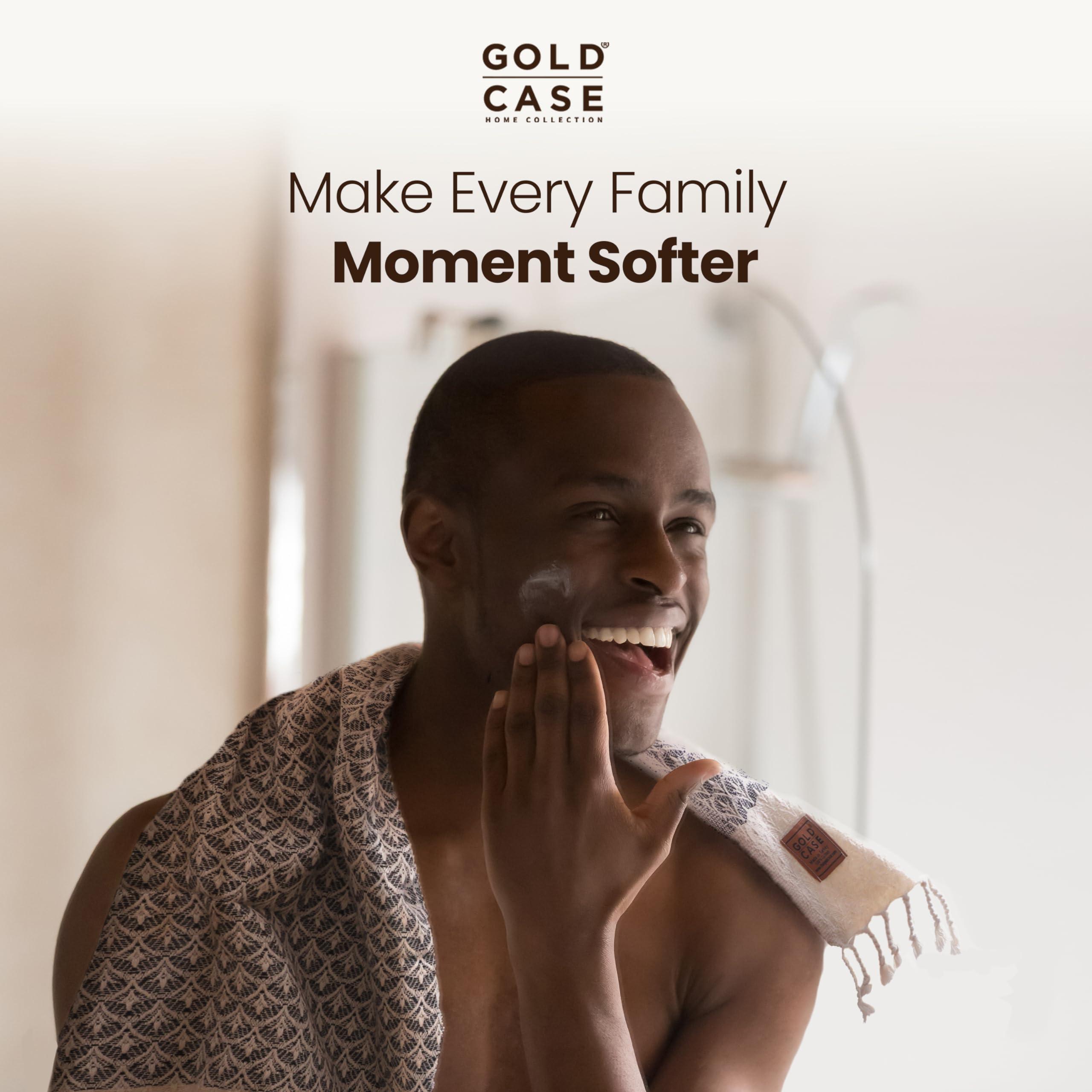 GOLD CASE HOME COLLECTION Gold CASE Turkish Hand Towels for Bathroom Set of 4 100% Cotton Bathroom Towels Helen Kitchen Small Towel for Spa, Face, Tea & Dishcloth Decorative Patterned Weave Black