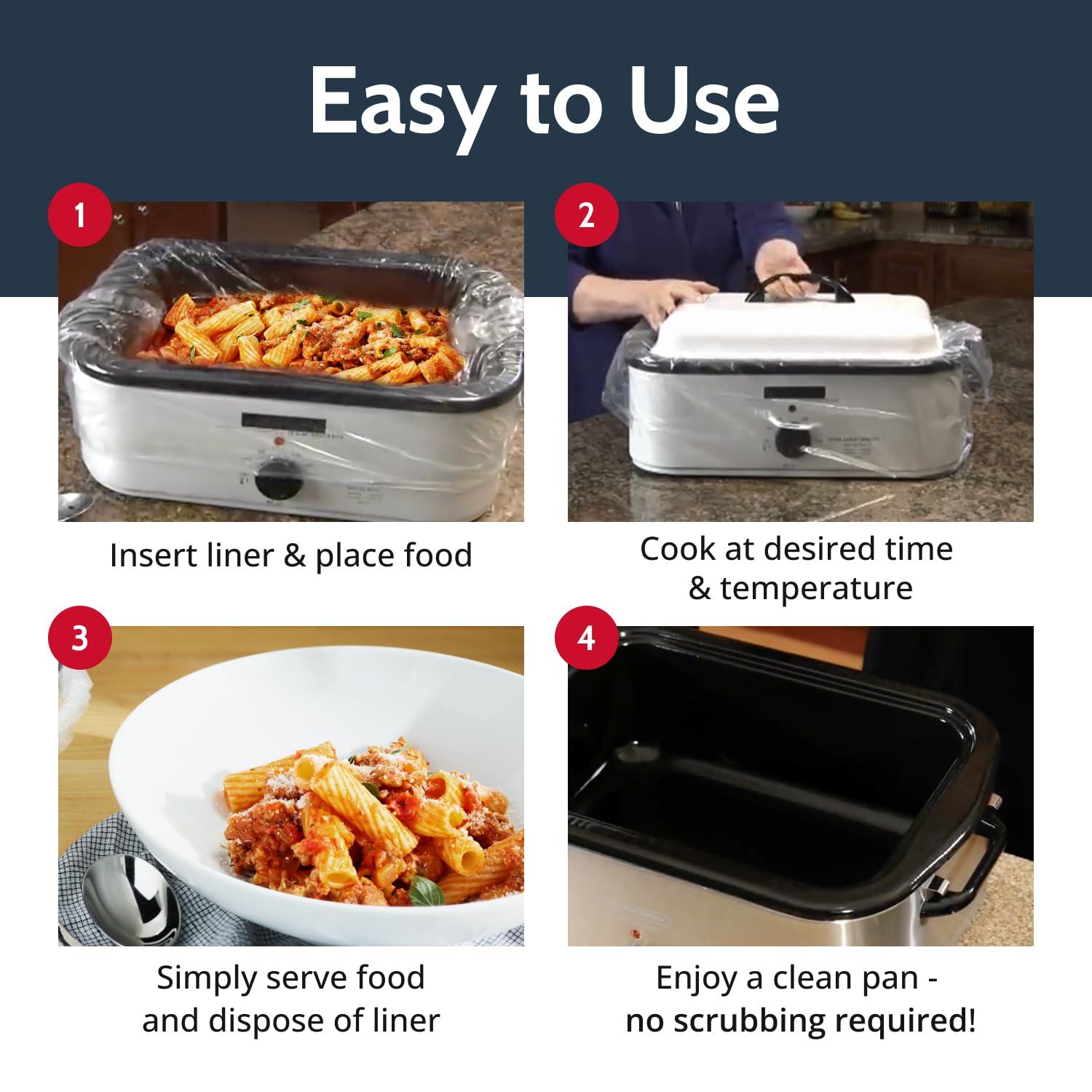 PanSaver PanSaver Cooking Liners - Disposable Electric Roasting Pan Liners for Instant Cleanup with No Scrubbing - Foil, 2 Count