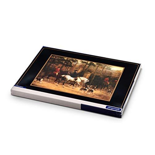 Pimpernel Pimpernel Tally Ho Collection Placemats | Set of 4 | Heat Resistant Mats | Cork-Backed Board | Hard Placemat Set for Dining Table | Measures 15.7” x 11.7”