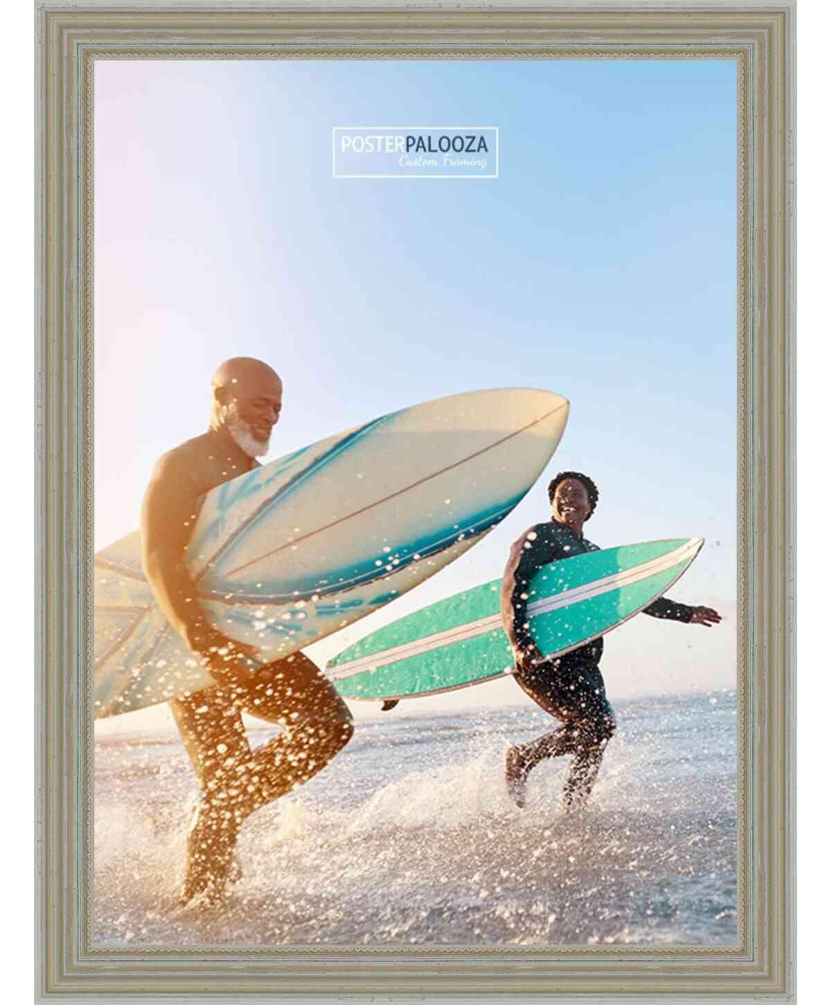 Poster Palooza Poster Palooza 3x5 Traditional Silver Complete Wood Picture Frame with UV Acrylic Plexiglass, Foam Board Backing & Hardware Included - 3x5 Inch Frame