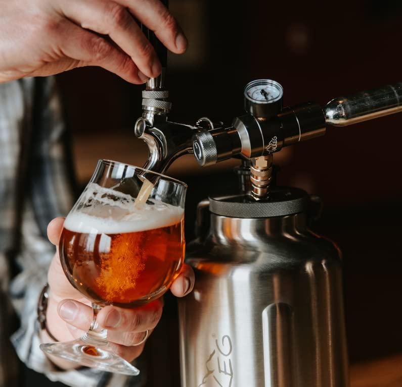 TrailKeg TrailKeg - Carbonated Growler for Beer - Half Gallon - 18/8 Stainless Steel - Vacuum Insulated Double Wall, Cold for 48 Hours - Craft Beverage Dispenser for Beer, Soda, Cocktails, and Kombucha