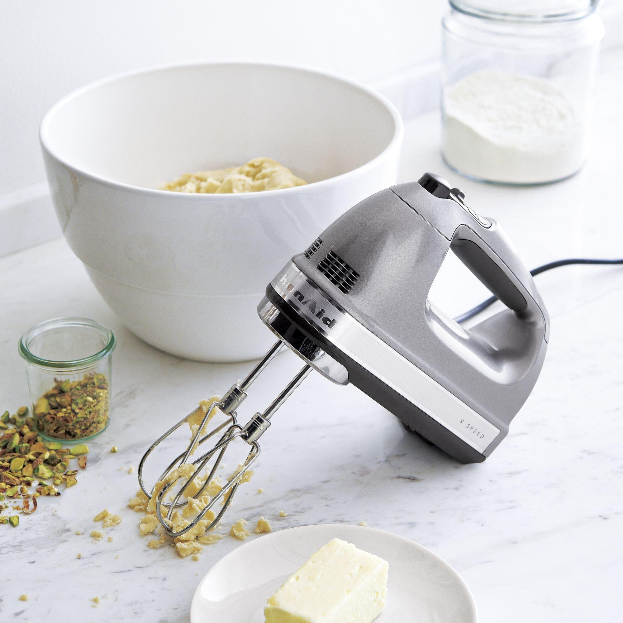 KitchenAid KitchenAid 9-Speed Digital Hand Mixer with Turbo Beater II Accessories and Pro Whisk - Contour Silver