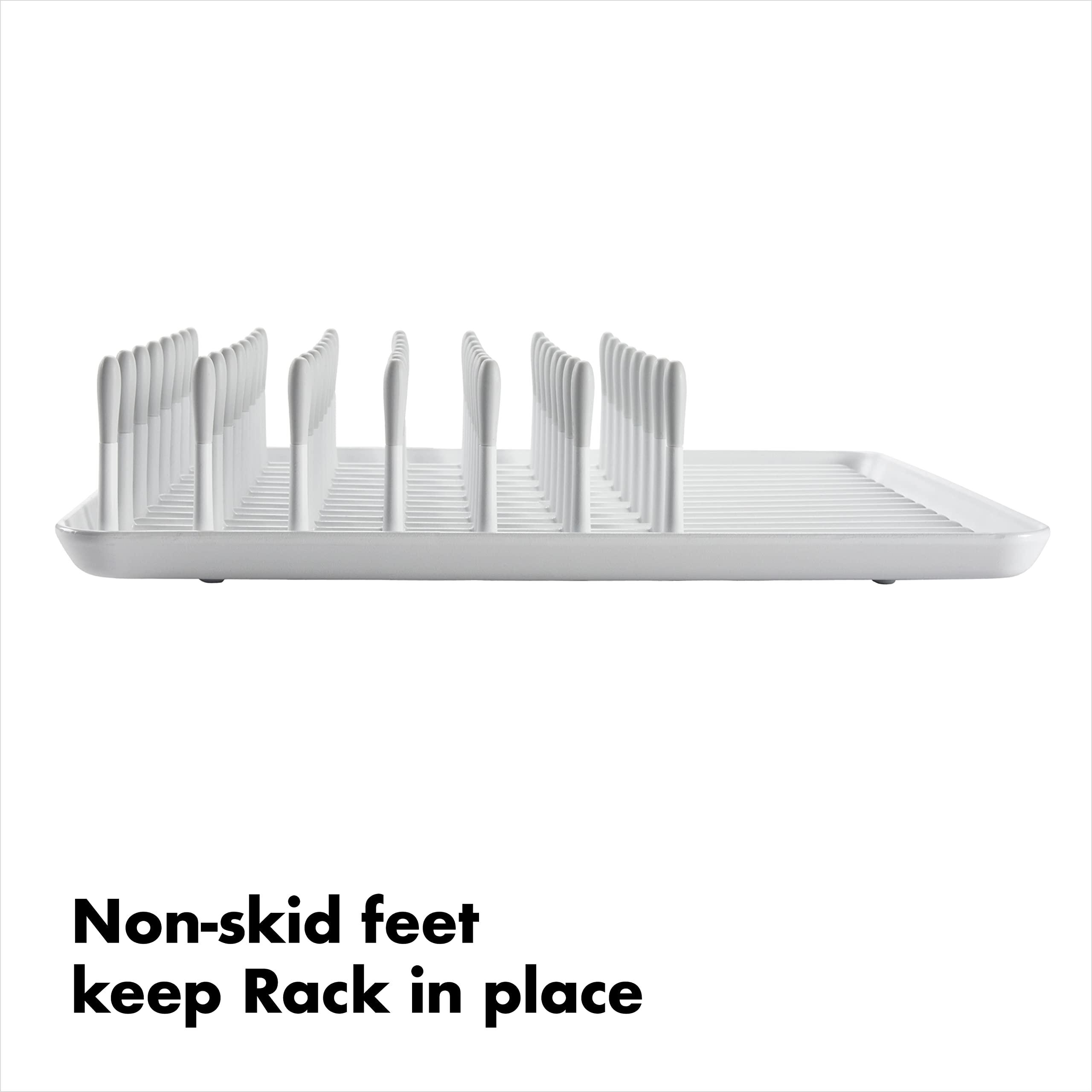 OXO OXO Good Grips Compact Dish Rack, Biscuit, 13-3/4\" x 10-3/8\" x 3-1/2\" h for Storage