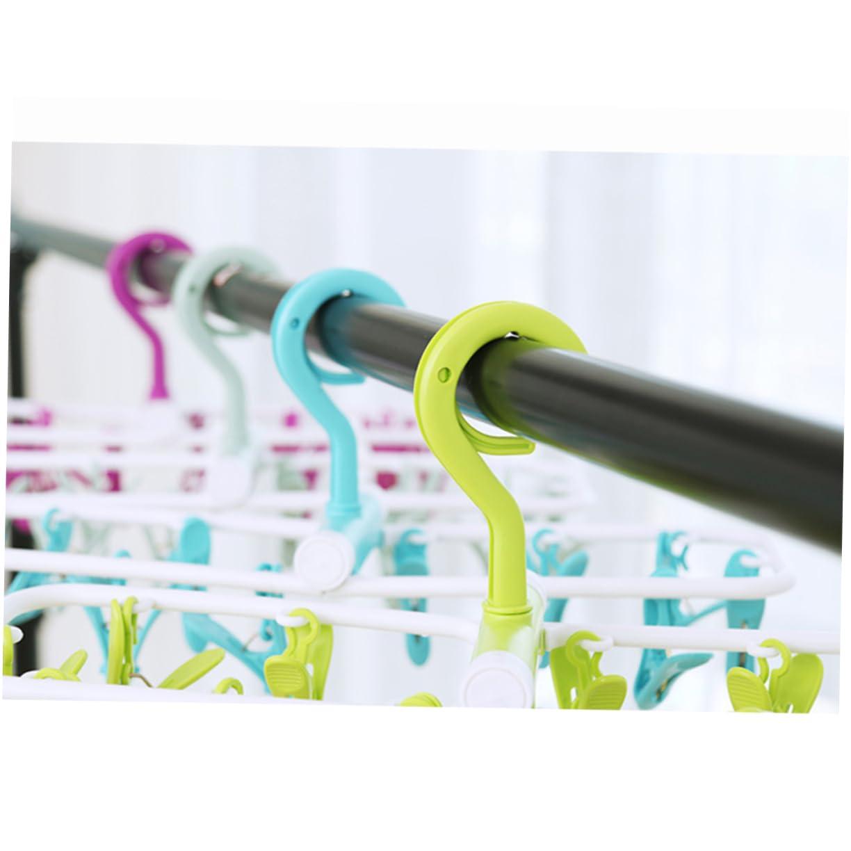 Garneck Garneck Foldable Hangers 2pcs Clip and Drip Hanger Laundry Hanger Drying Drip Hanger Baby Round Drying Rack Collapsible Hangers