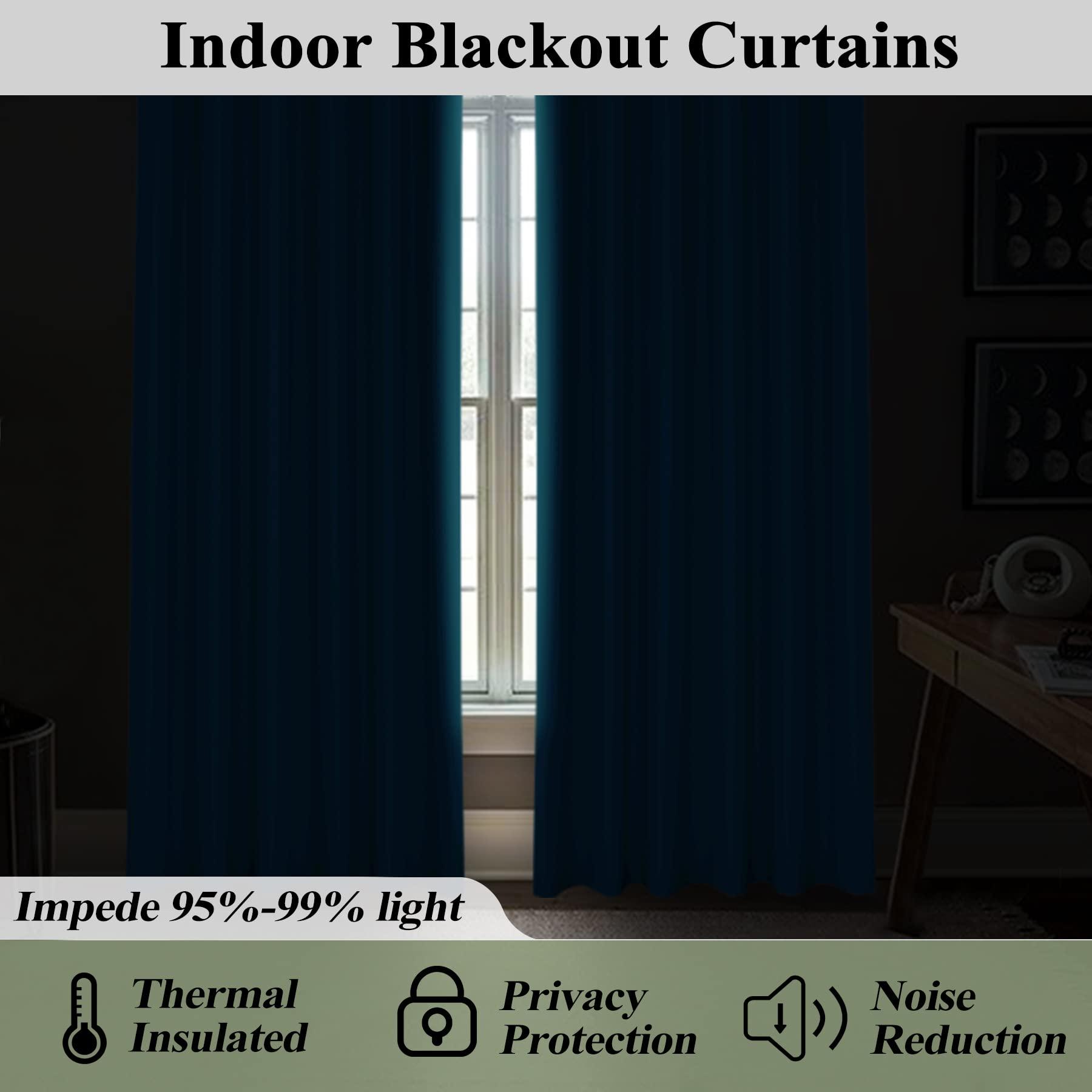 Frelement Frelement Blackout Curtains Pinch Pleat Curtains for Traverse Rod and Track 144 Inches Extra Long Curtains for Tall Windows Privacy Thermal Insulated Drapes, 50" W x 144" L, 2 Panels, Turquoise