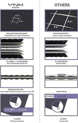 YnM YnM Exclusive Cooling Weighted Blanket, Smallest Compartments, Bed Blanket for One Person of 140lbs, Ideal for Twin/Full Bed (48x72 Inches, 15 Pounds, Sea Grass)