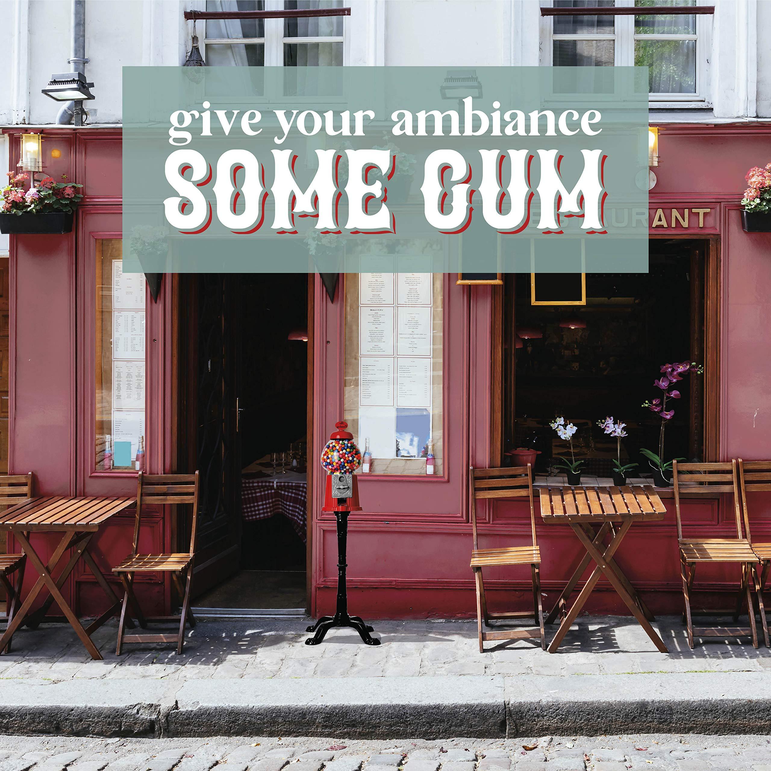 The Candery The Candery Gumball Machine - 15 Inch Candy Dispenser with Stand Durable Aluminum Frame- Includes 2lbs Bag of Gumballs for Gumball Machine - 2lb Bag - 0.62 Inch Gumballs - Kosher