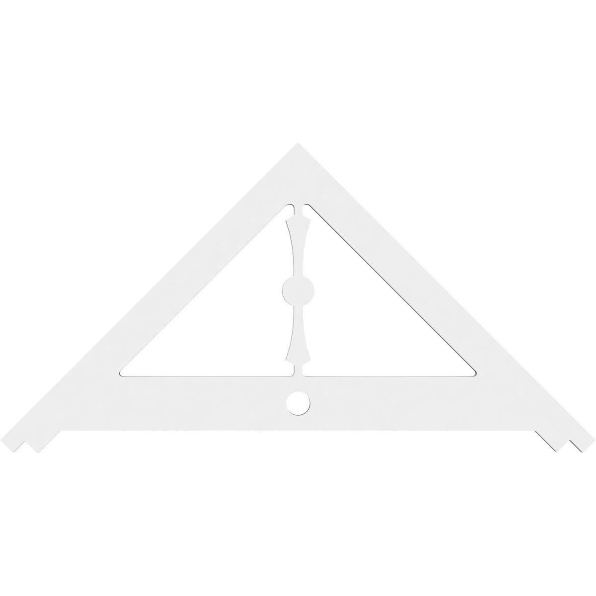 Ekena Millwork Ekena Millwork GPP036X018X100ART Artisan Architectural Grade PVC Gable Pediments, 36"W x 18"H x 1"P (12/12) Pitch