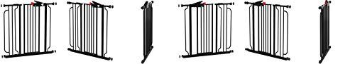 Regalo Regalo Easy Step Extra Tall Walk Thru Baby Gate, Bonus Kit, Includes 4-Inch Extension Kit, Pressure Mount Kit and Wall Cups and Mounting Kit, Black, 4 Count (Pack of 1)