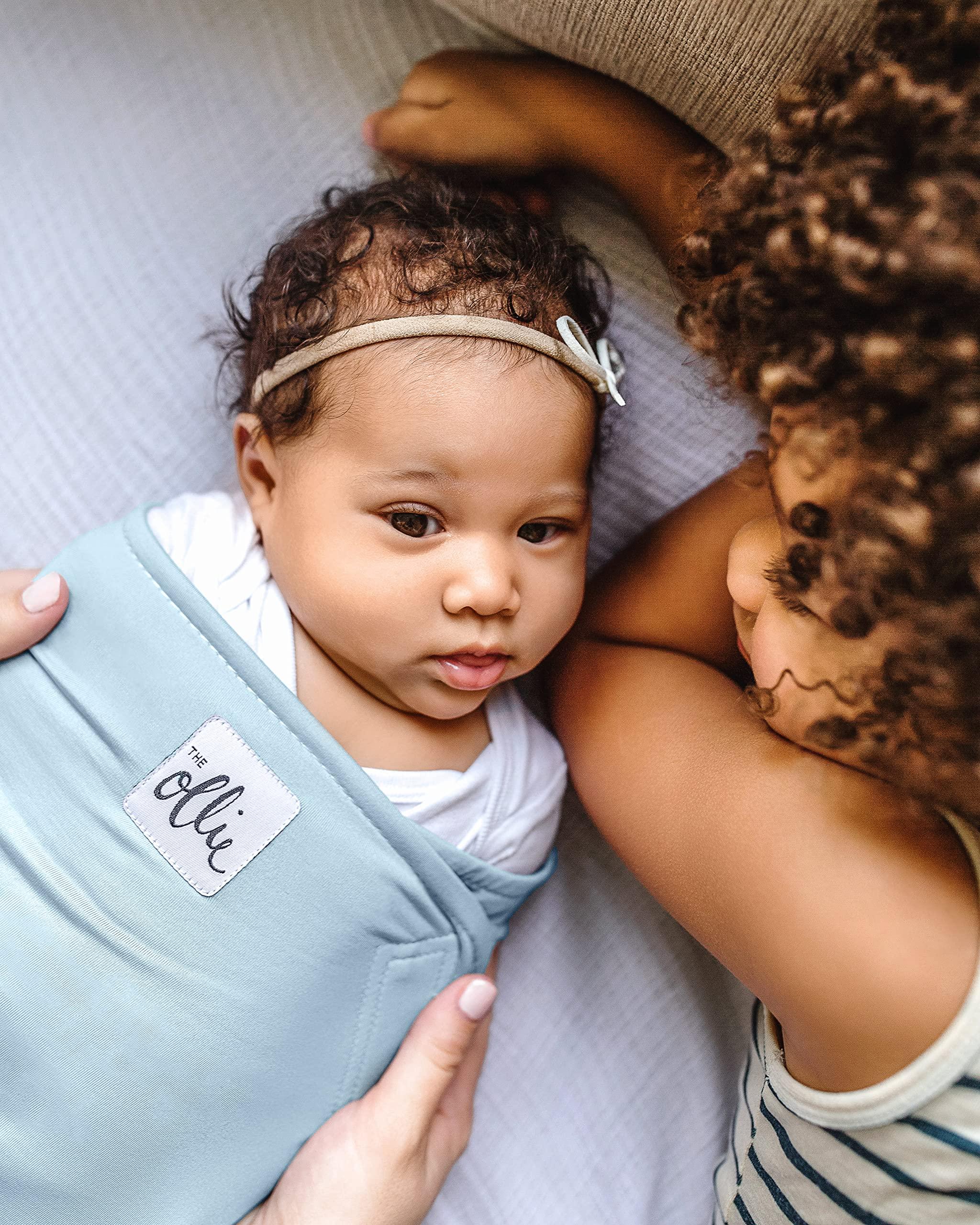 The Ollie World The Ollie Swaddle - Helps to Reduce The Moro (Startle) Reflex - Made from a Custom Designed Moisture-Wicking Material (Sky)