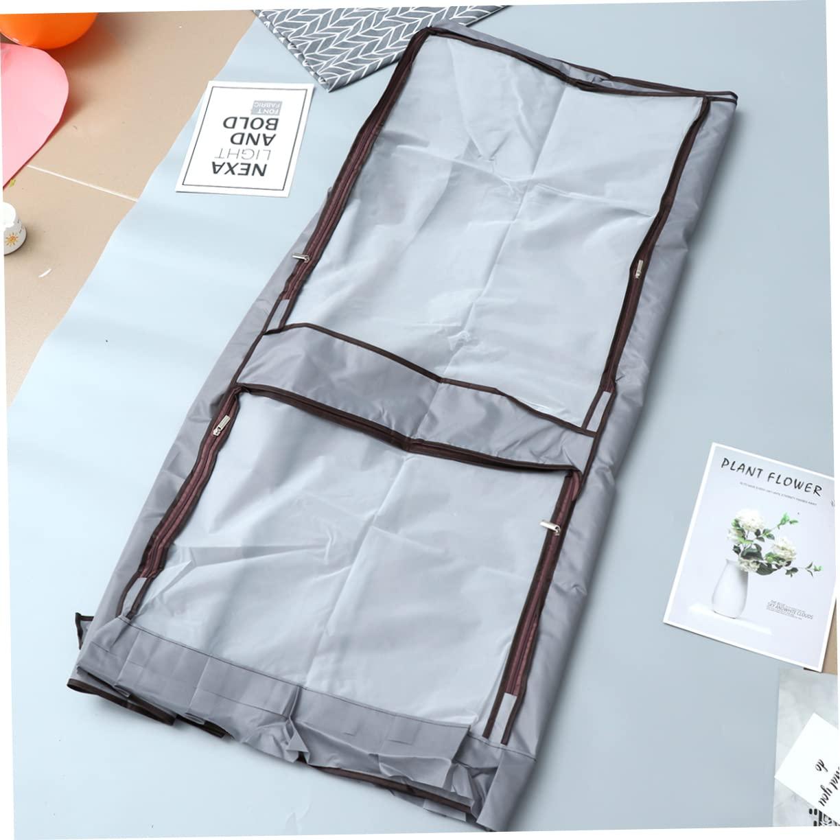 Amosfun Amosfun Cover Clothes Rack Clothes Hanger Cover Wardrobe Cover Hanging Garment Bag Gray/medium Size