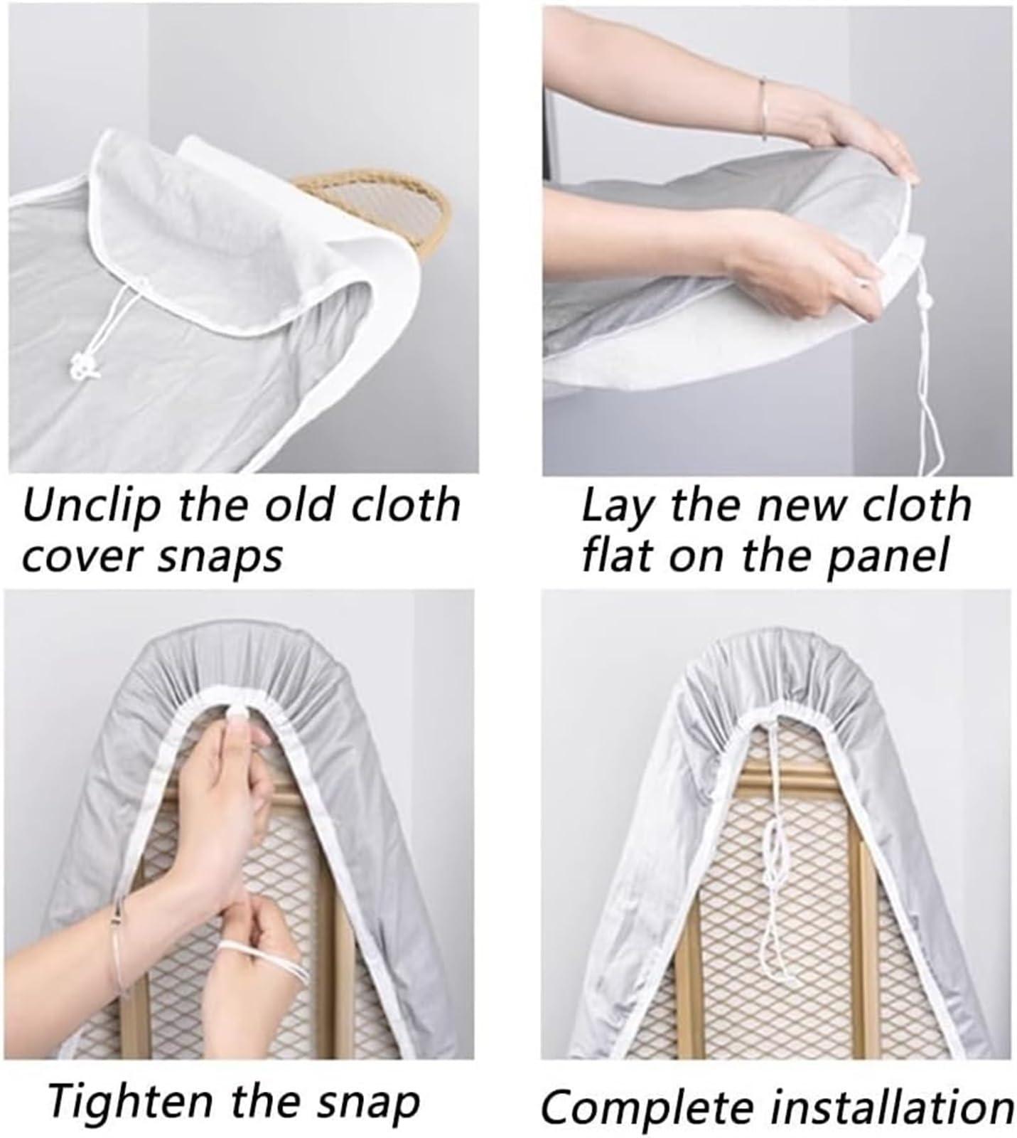 LemNin Ironing Board Cover,Ironing Board Cover and Pad, Fiber Ironing Replacement Board Cover and Pad 36"x13" 38"x13" 43"x14", Ironing Board Covers 3 Layer Standard Ironing Board Cover(Brown,92x33cm(36x13in)