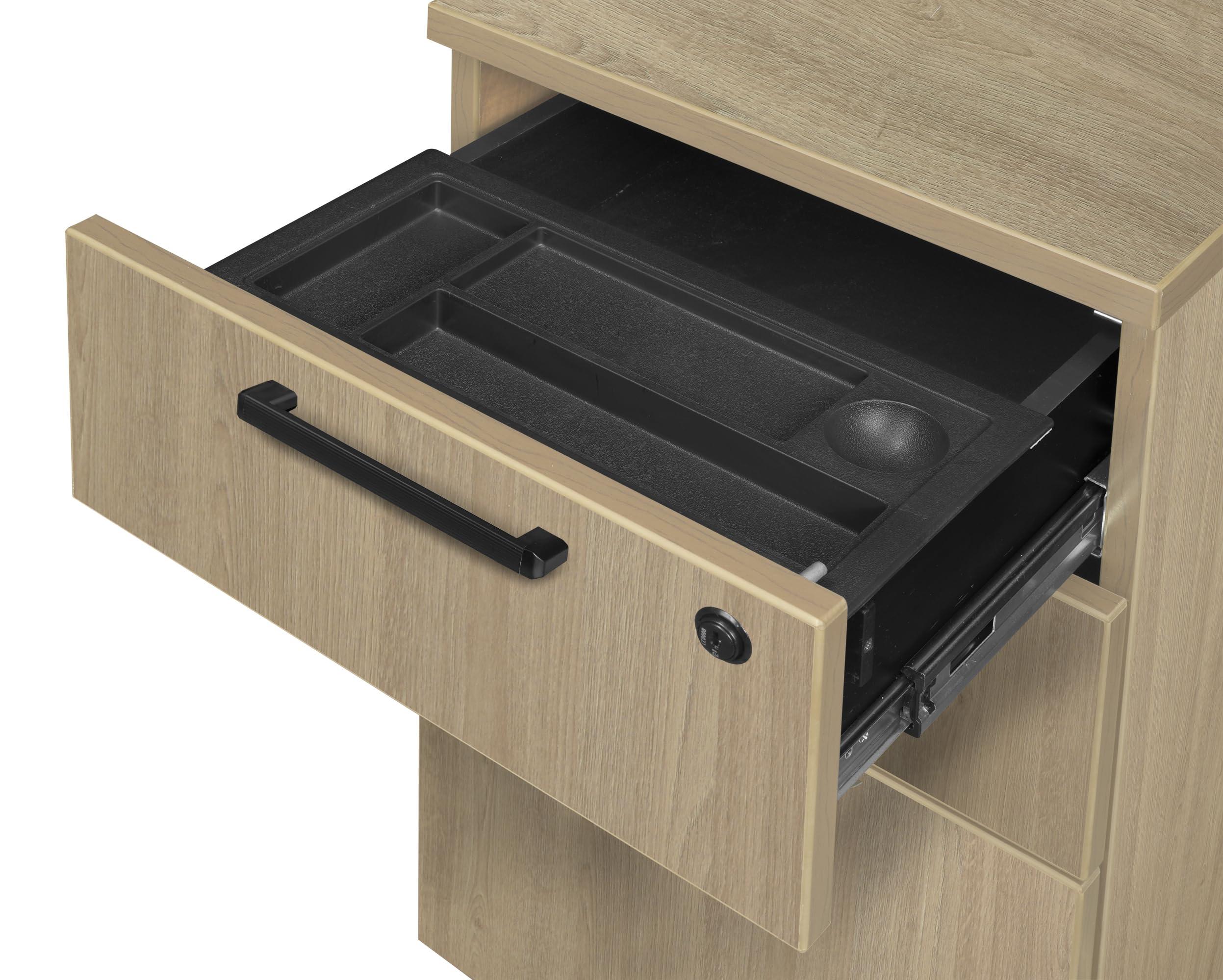 Romig Romig Legacy 60 x 77 in. L Desk with Single Pedestal Drawer Unit- Noble Oak