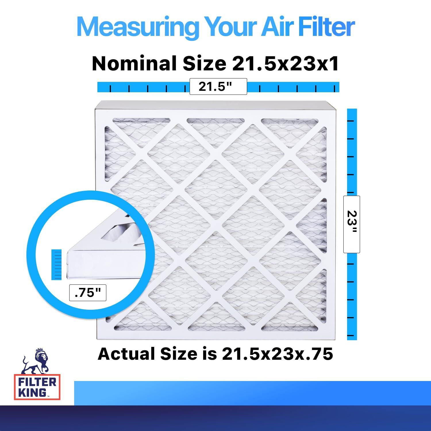 Filter King Filter King 21.5x23x1 Air Filter | 12-PACK | MERV 8 HVAC Pleated A/C Furnace Filters | MADE IN USA | Actual Size: 21.5 x 23 x .75"