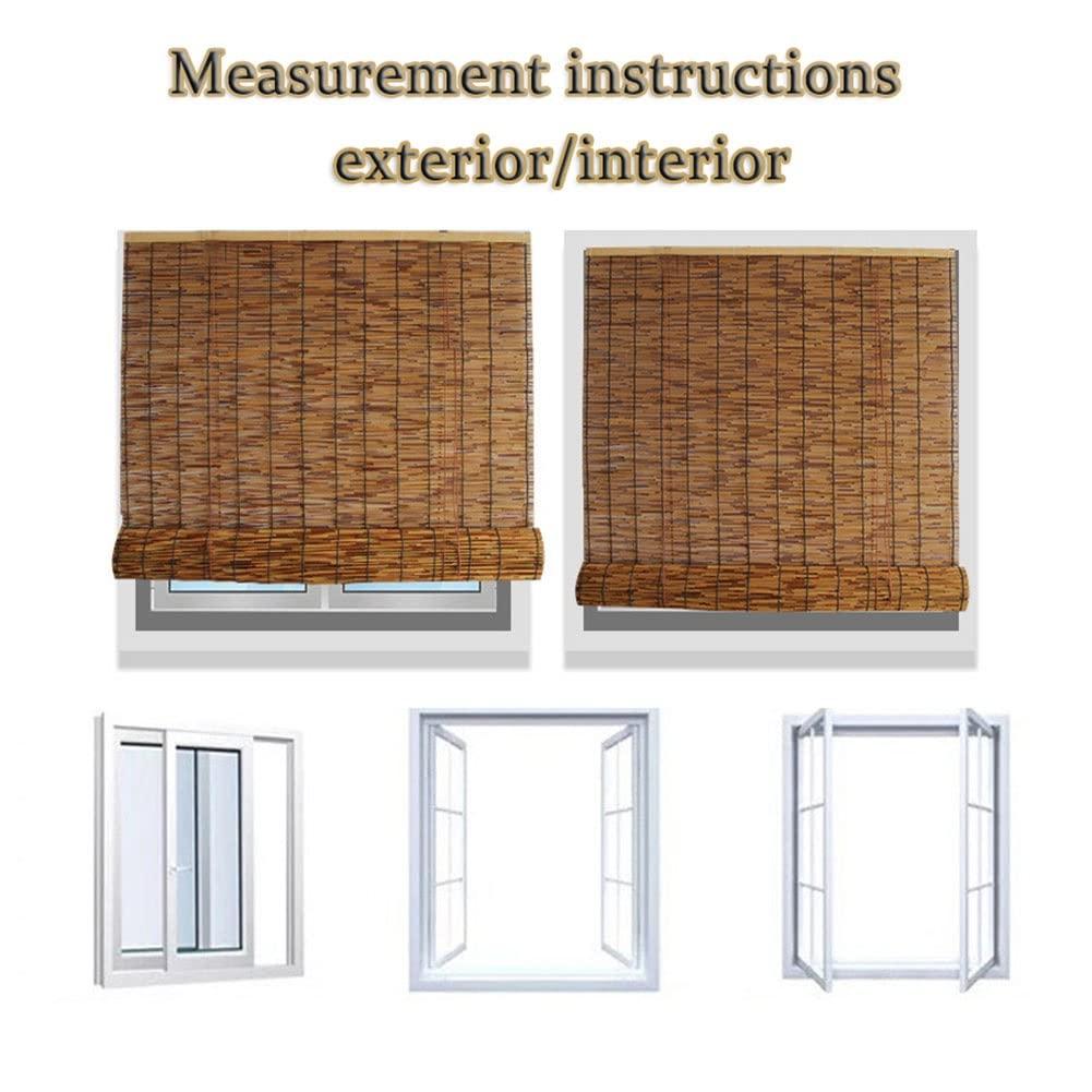 HomeLoft Basics Blackout Bamboo Blinds Privacy Roller Shades Sunshade Reed Shades Patio Blinds Translucent Windproof (Size : 74" Wide x 84" High)