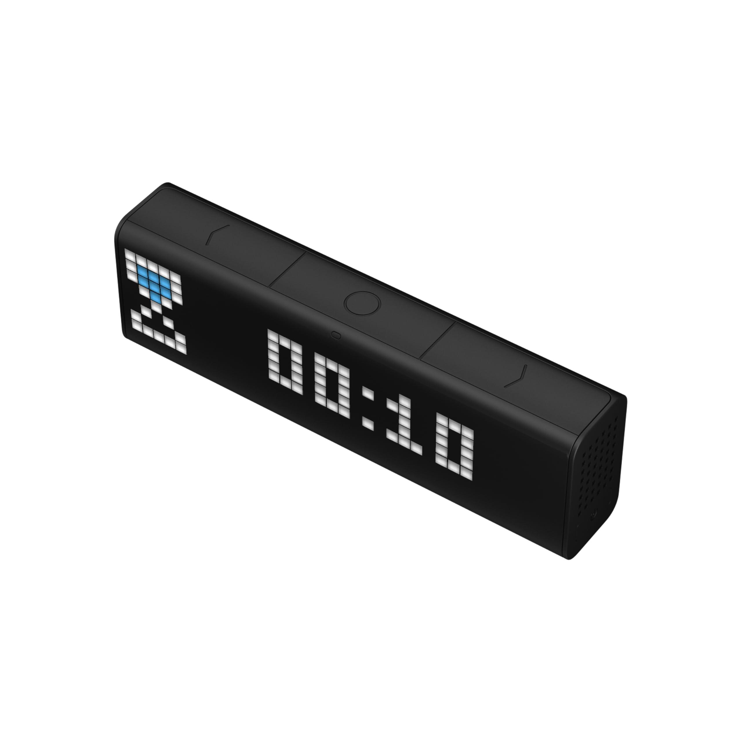 LaMetric LaMetric TIME Wi-Fi Clock for Smart Home - Social Media Counter - Cinema Lightbox - Digital Alarm Clock with Weather - Retro Pixel Art Bluetooth Speaker with 37x8 LED Display