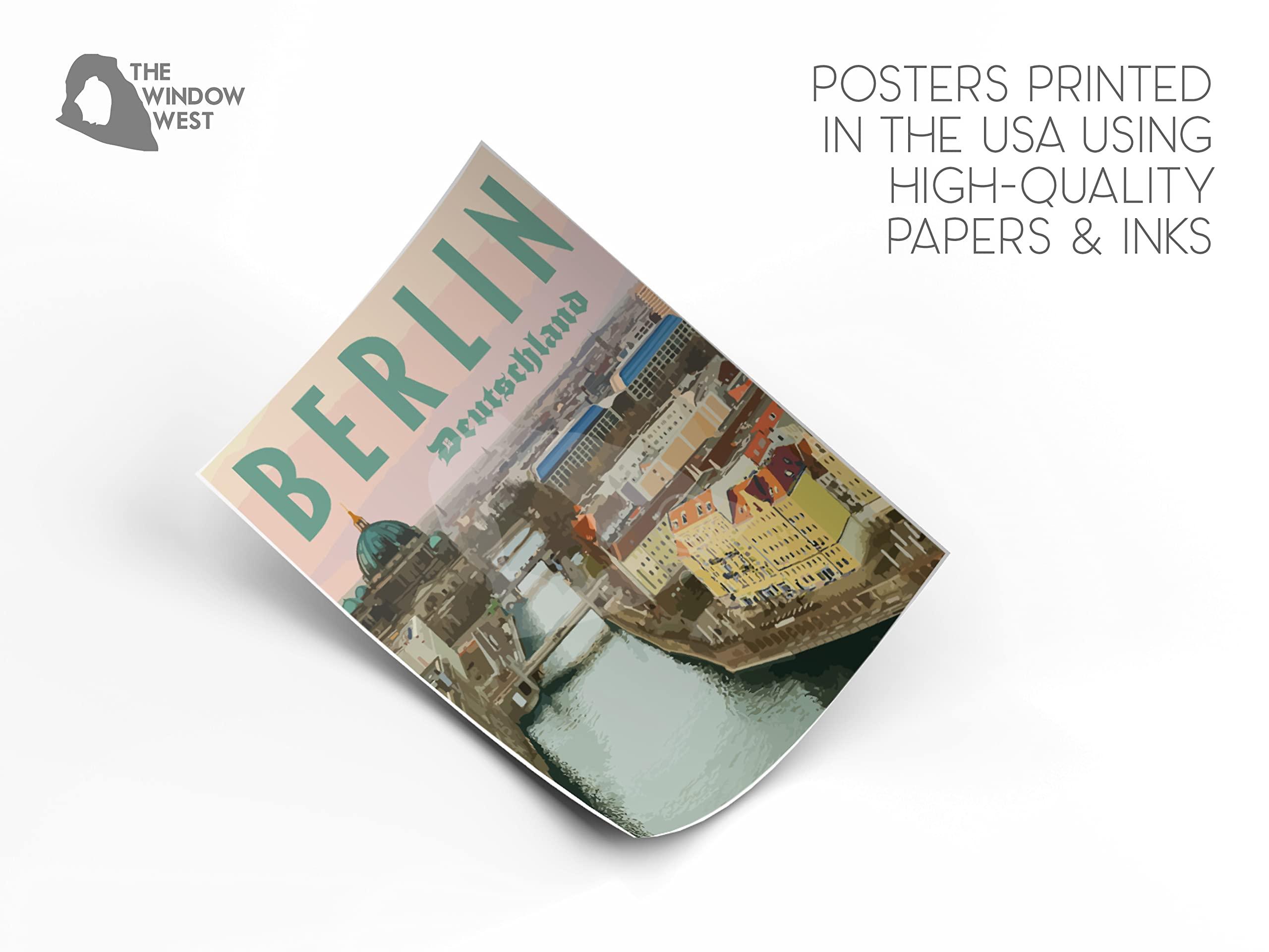 The Window West Berlin Germany Travel Poster Print (Canvas, 16x20 Inches)