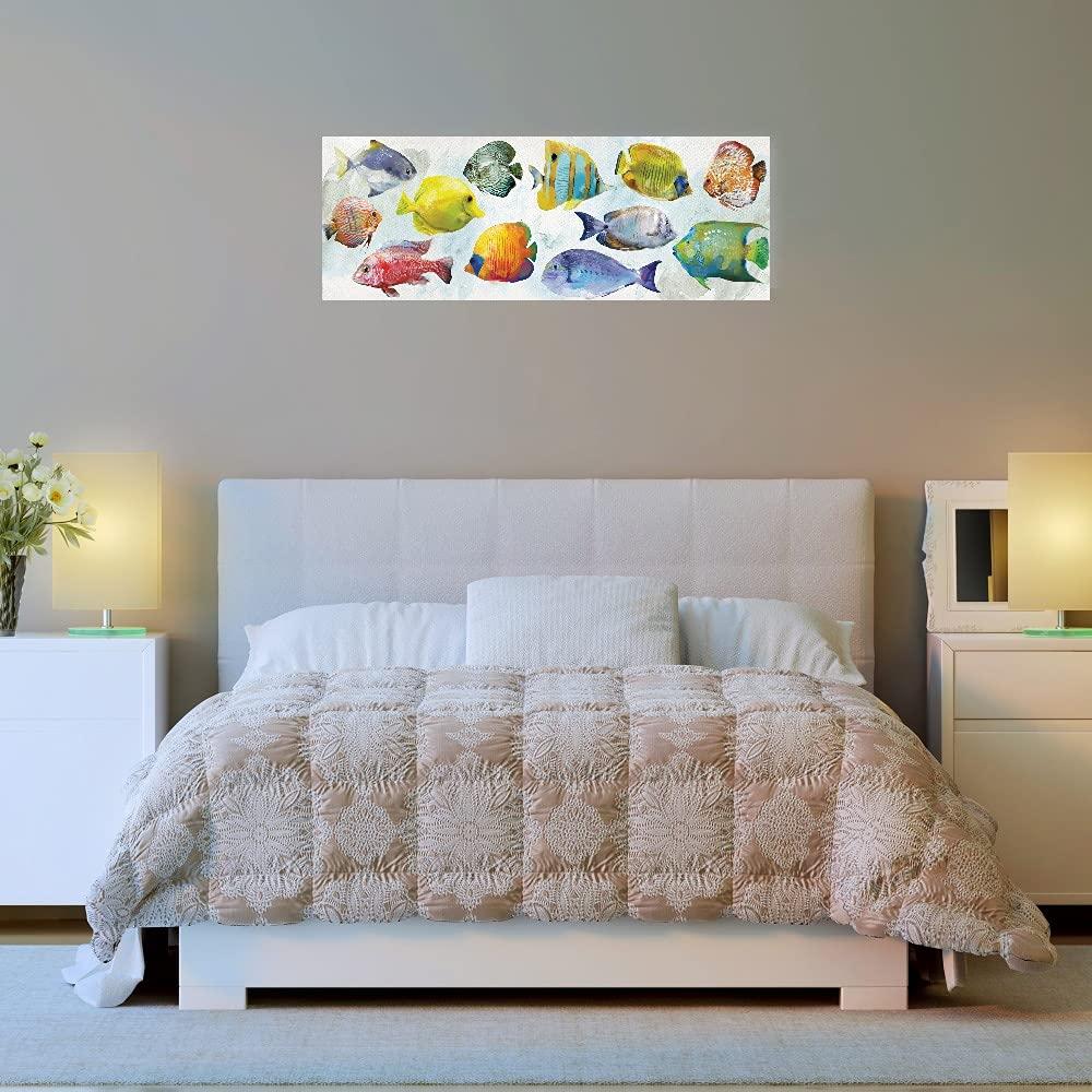 Fine Art Canvas Fine Art Canvas Tropical Swim Canvas Wall Decor by Artist Studio Arts for Living Room, Bedroom, Bathroom, Kitchen, Office, Bar, Dining & Guest Room - Ready to Hang - 60 in x 22 in