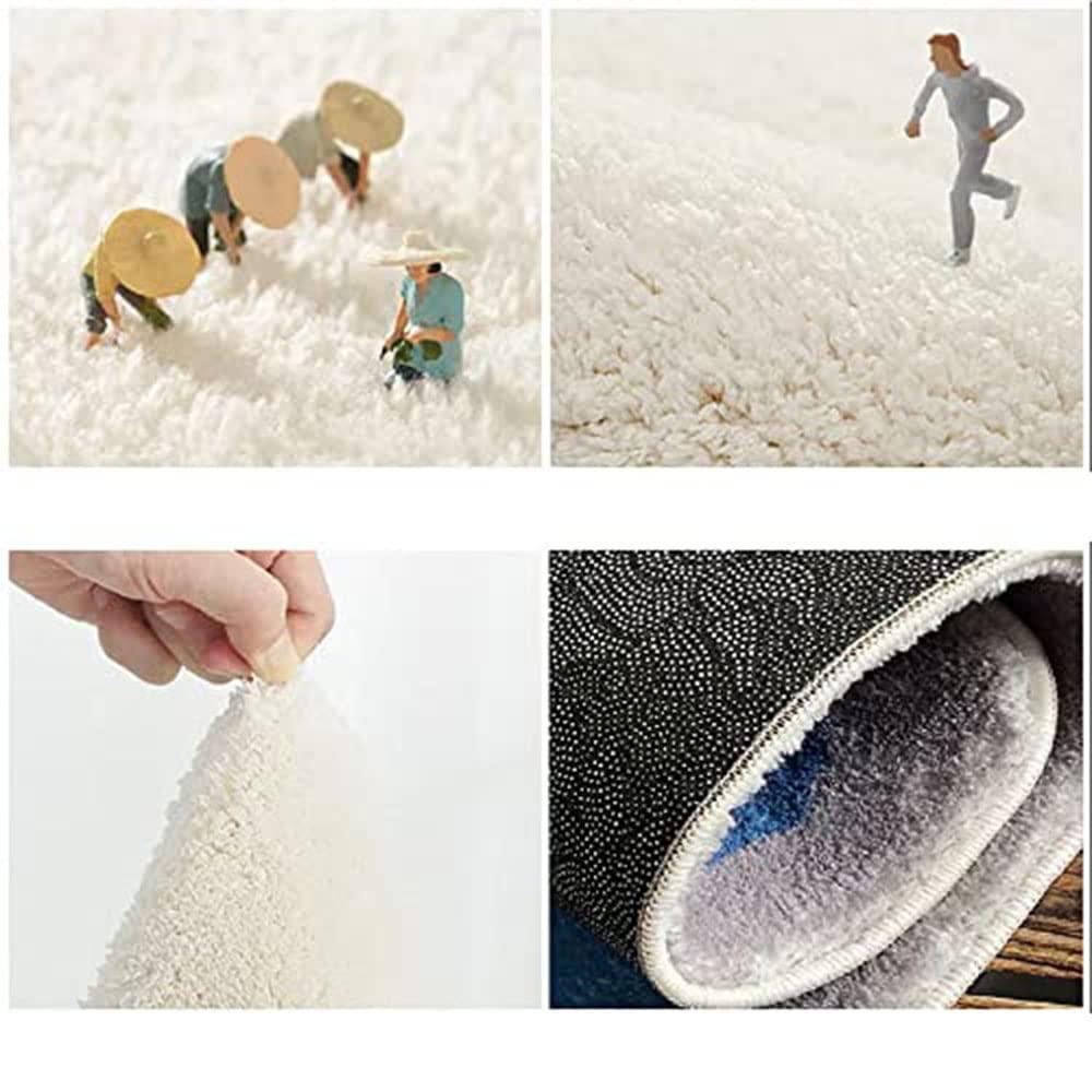 PETDREAM Shark Shaped Bathroom Rugs 16x24 inch Area Rugs Blue Absorbent Bath Rugs Non-Slip Shower Rug Bath Mats for Bathroom Kitchen Sink Bedroom Floor Mat Carpet (16x24 inch, Shark)