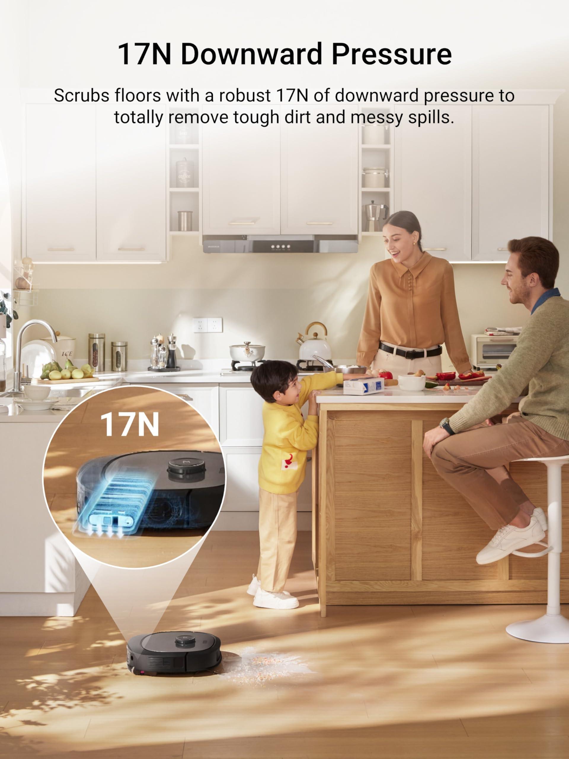 Eureka Eureka J20 Robot Vacuum and Mop with Self Emptying Base, Self Emptying Robot Vacuum, 8000Pa Suction, Auto Mop Washing & Hot Air Drying,3D Obstacle Avoidance, Cycling Belt-Mop Design