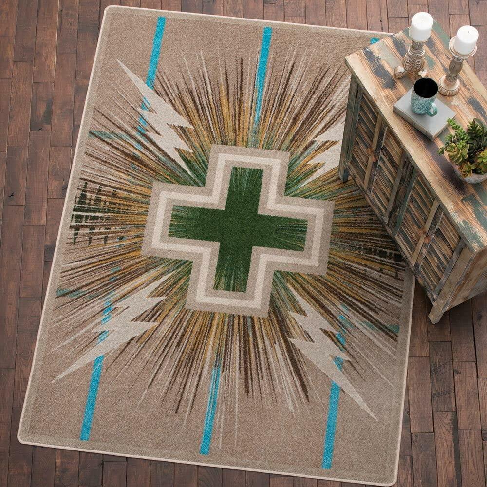 BLACK FOREST DECOR BLACK FOREST DECOR Temple Gray & Turquoise Rug - 3 x 4
