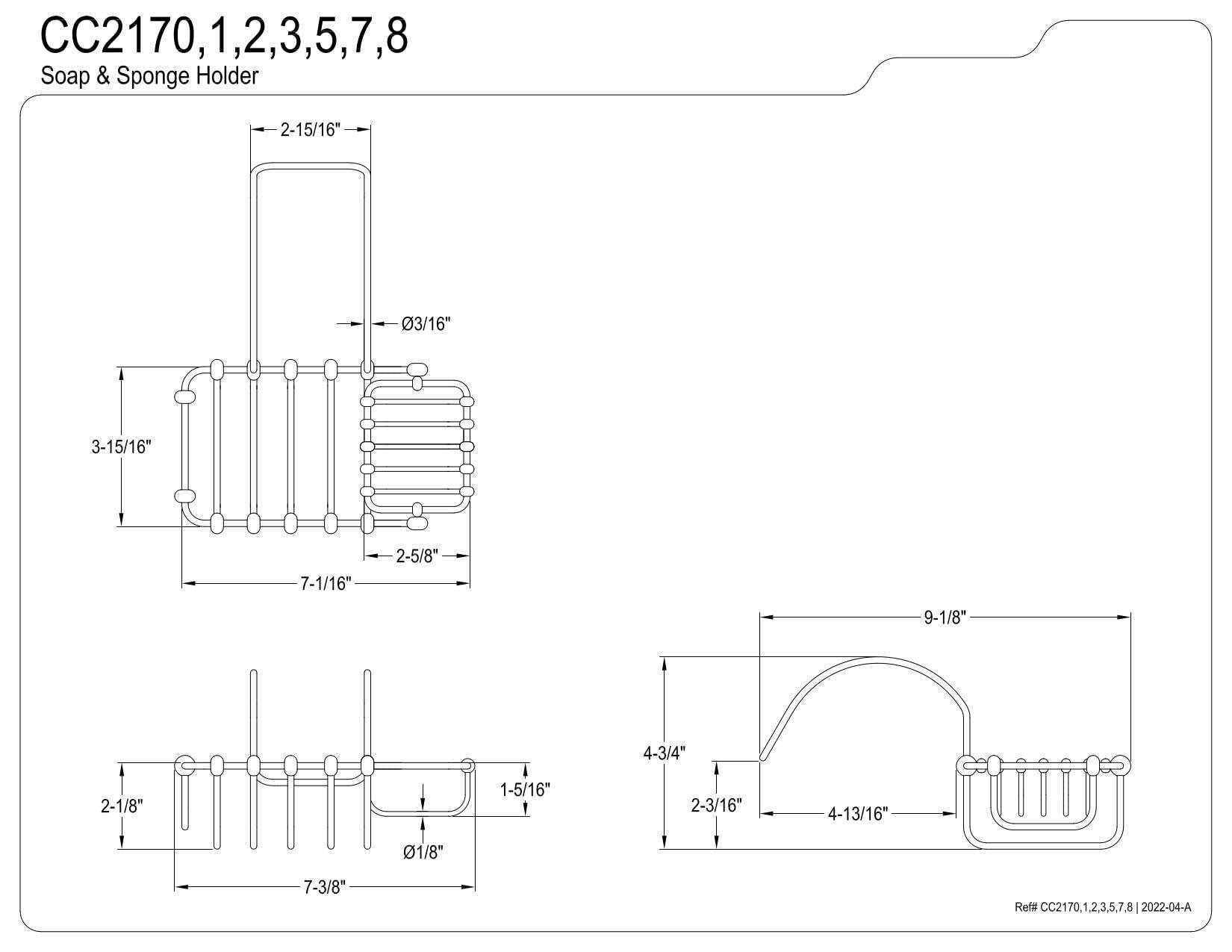 Kingston Brass Kingston Brass CC2172 Vintage 7-Inch Swivel Soap and Sponge Holder, 7" Length, Polished Brass