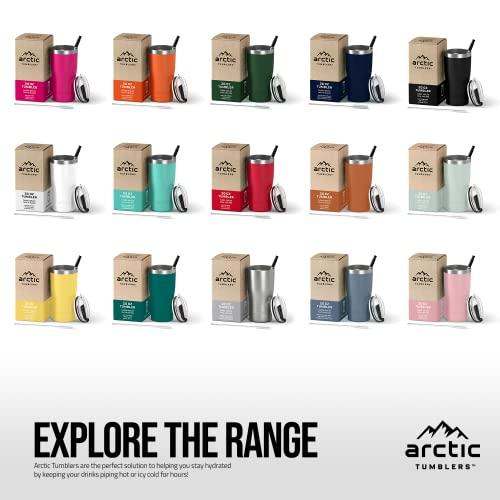 Arctic Tumblers Arctic Tumblers | 30 oz Matte Black Insulated Tumbler with Straw & Cleaner - Retains Temperature up to 24hrs - Non-Spill Splash Proof Lid, Double Wall Vacuum Technology, BPA Free & Built to Last